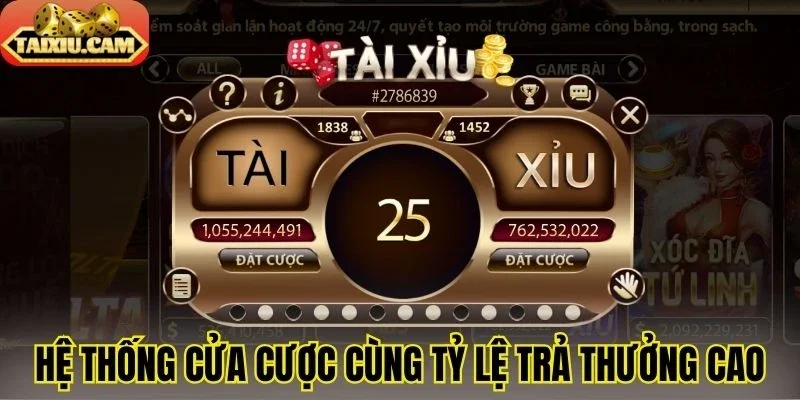 Hệ thống cửa cược phong phú cùng tỷ lệ trả thưởng cao