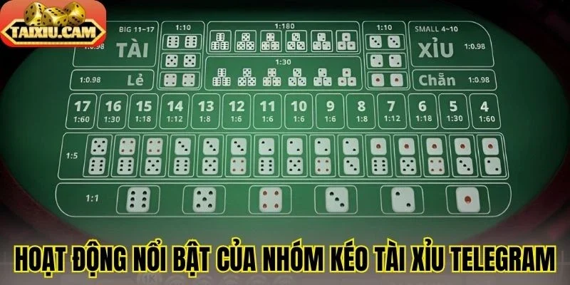 Hoạt động nổi bật của nhóm kéo tài xỉu telegram