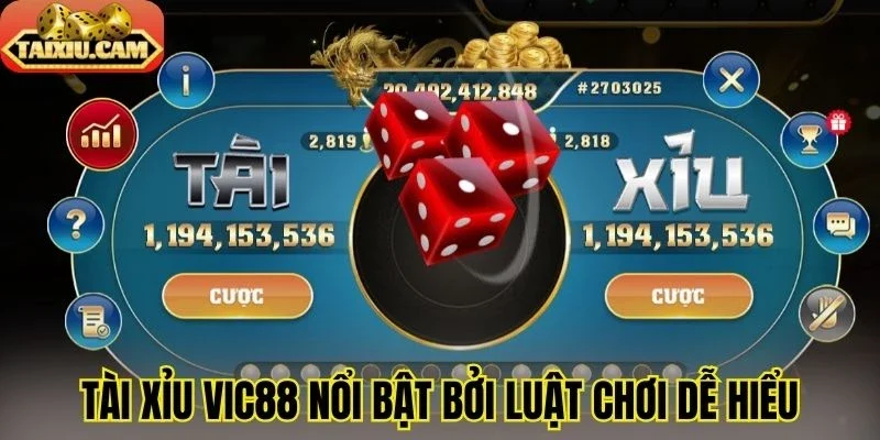Tài xỉu Vic88 nổi bật bởi luật chơi dễ hiểu