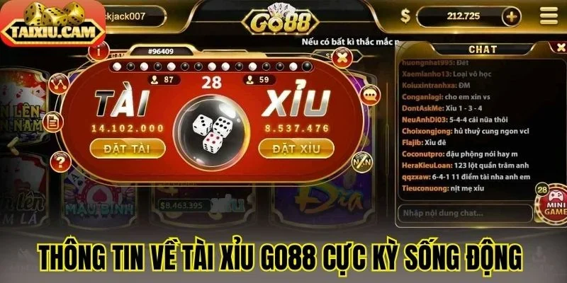 Thông tin về tài xỉu Go88 cực kỳ sống động 
